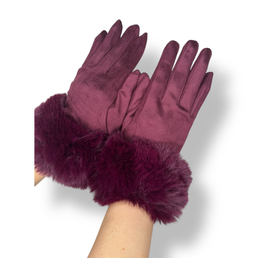 Guanti Lulù Burgundy