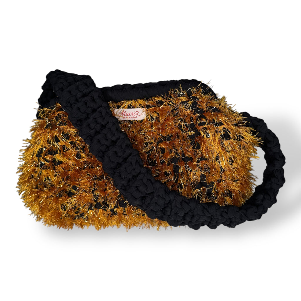 Clutch Nera e Senape Maison Macrì