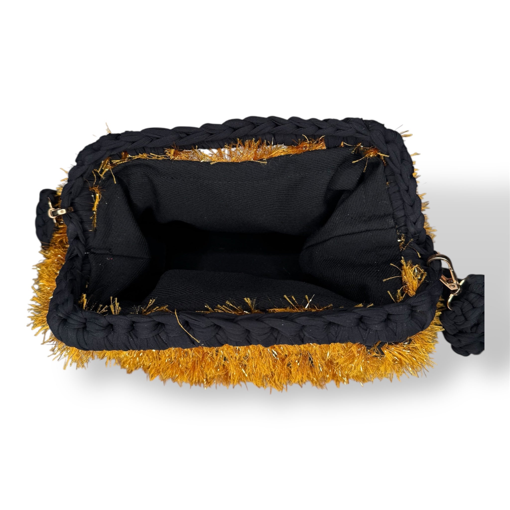 Clutch Nera e Senape Maison Macrì