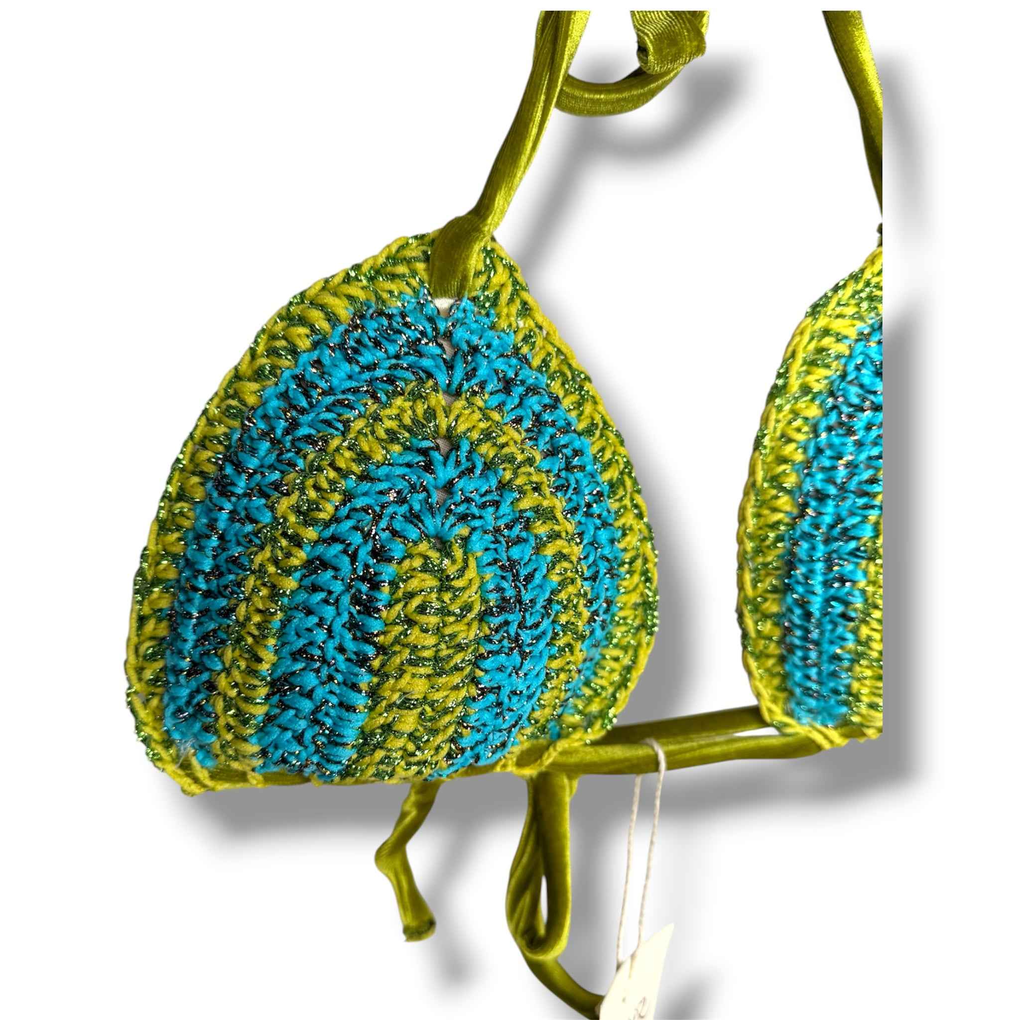 Bikini Velluto Verde Azzurro
