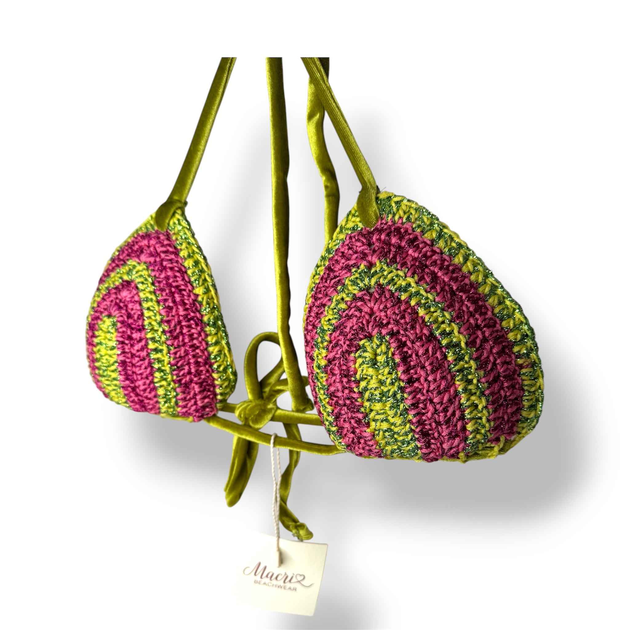 Bikini Velluto Verde Fucsia