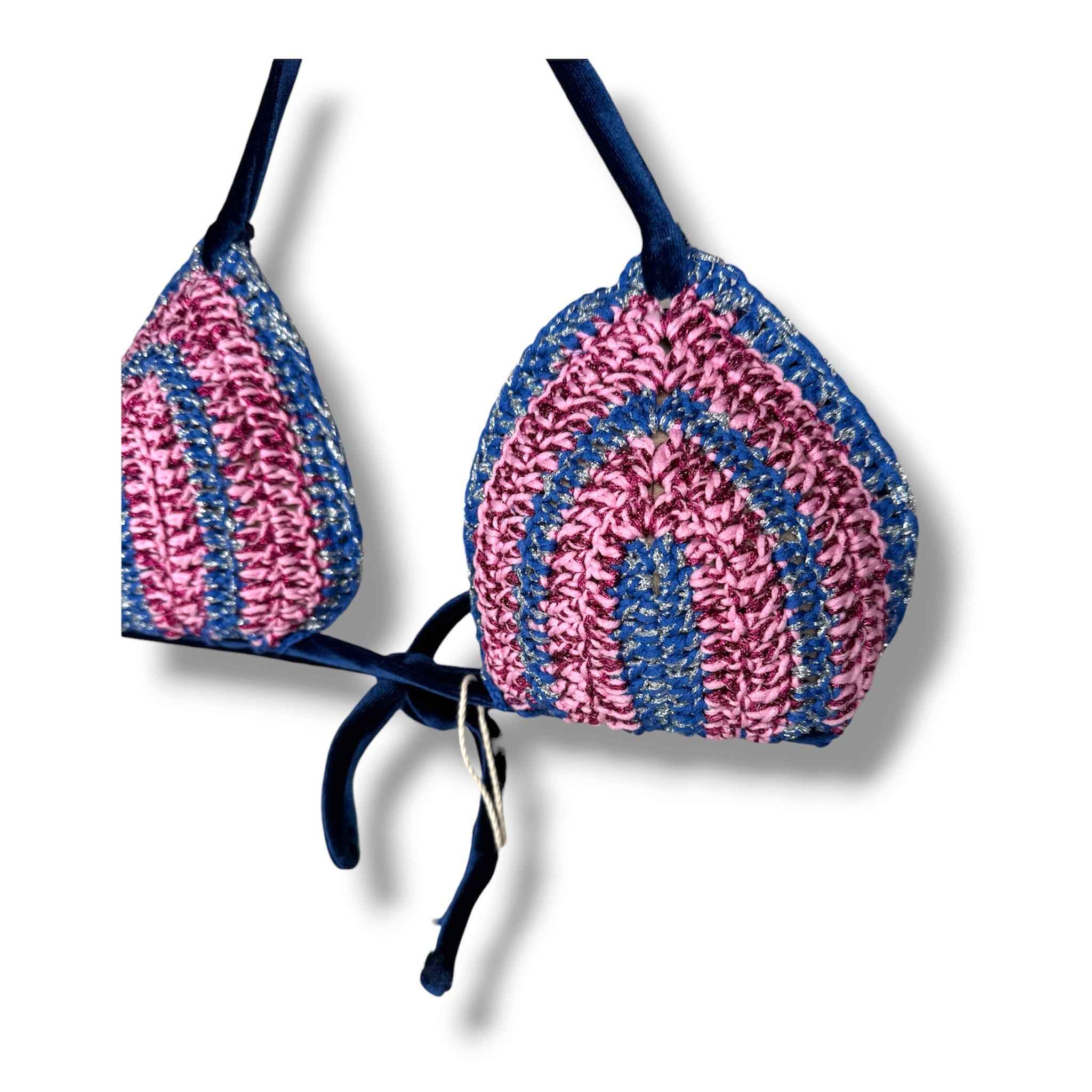 Bikini Velluto Blu Rosa