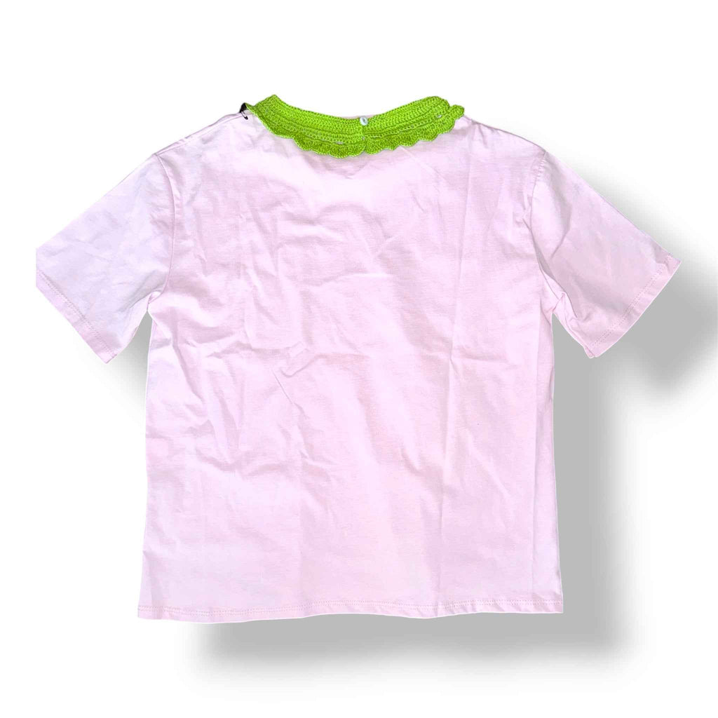 T-shirt Rosa Colletto Verde