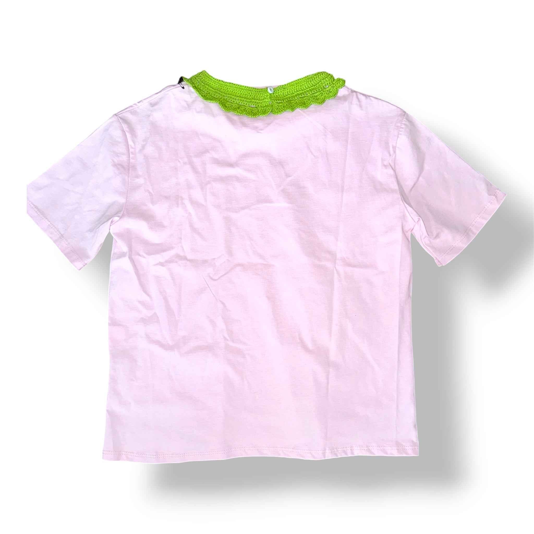 T-shirt Rosa Colletto Verde